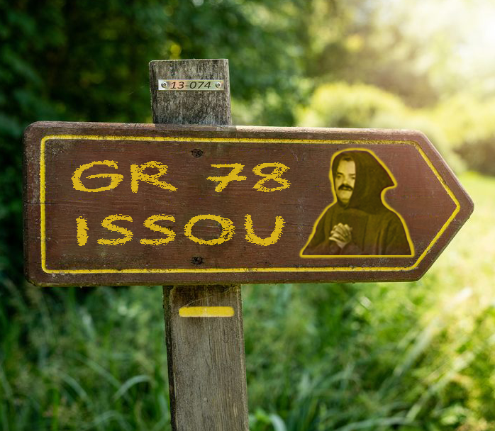 issou yvelines 78 issou78 pelerinage risitas hommage randonnee foret bois chemin gr78 panneau fleche moine