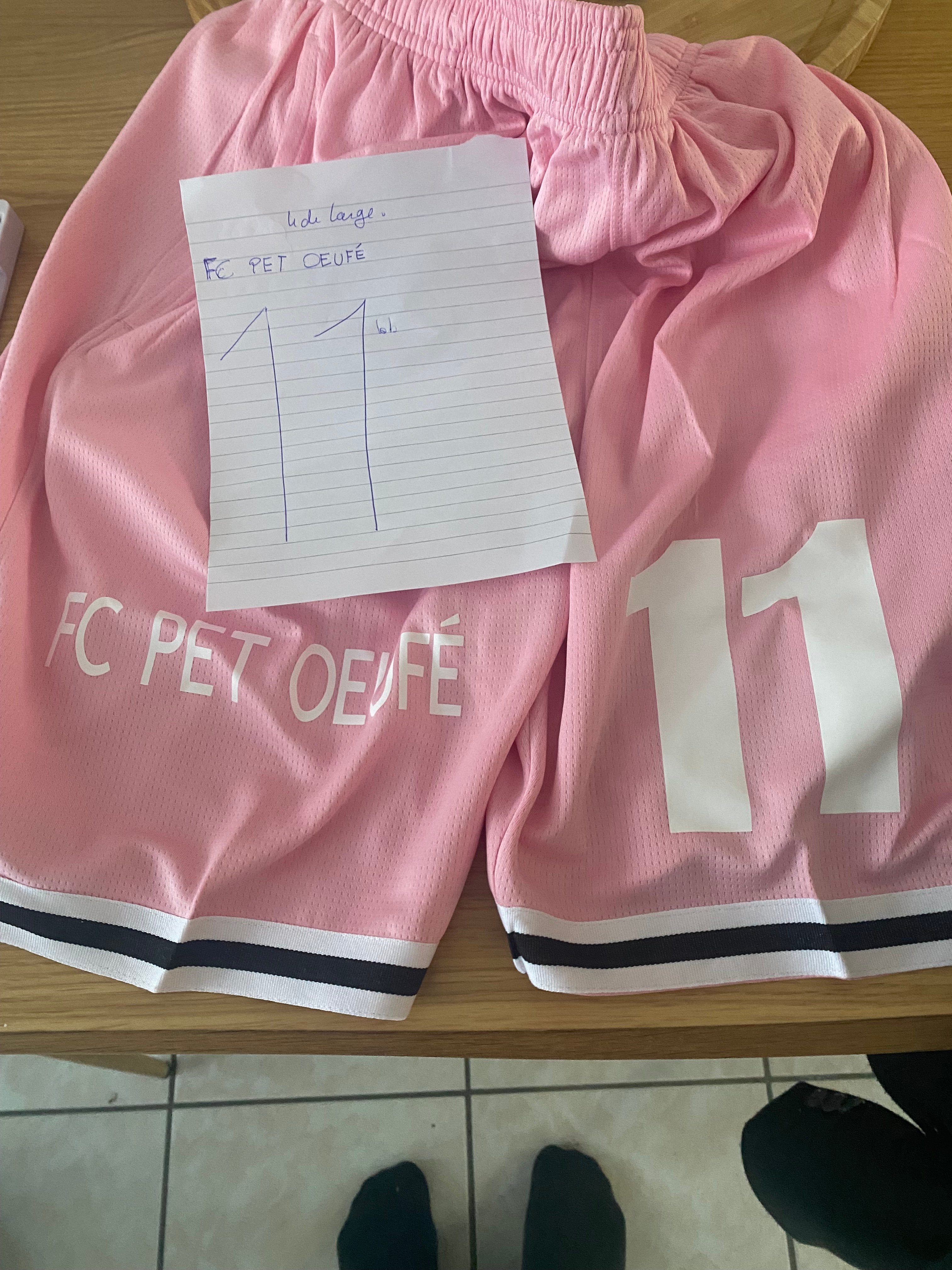 pet oeufe short tarax fc rose preuve photo no fake tare