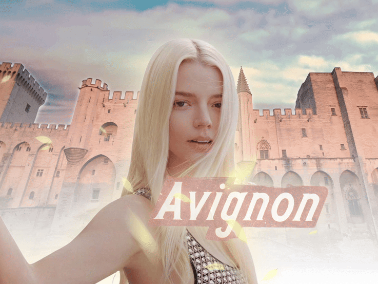 anya taylor joy avignon palais des papes france ville vent gif