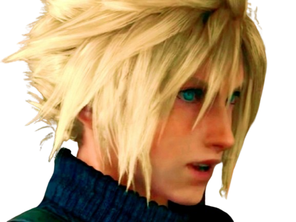 cloud strife ff7 final fantasy vii parle confiant determination
