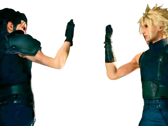 cloud strife ff7 final fantasy vii high five