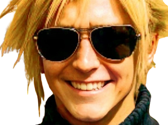 cloud strife ff7 final fantasy vii lunette de soleil sourire ahi aya isse