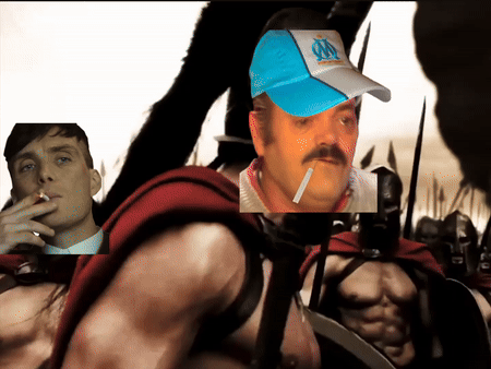 gif spartiate marlou phalange bouclier lance guerre thomas shelby clope pro-anais remontada 300