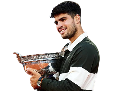 carlos alcaraz goat tennis roland garros espagne coupe trophee champion grand chelem