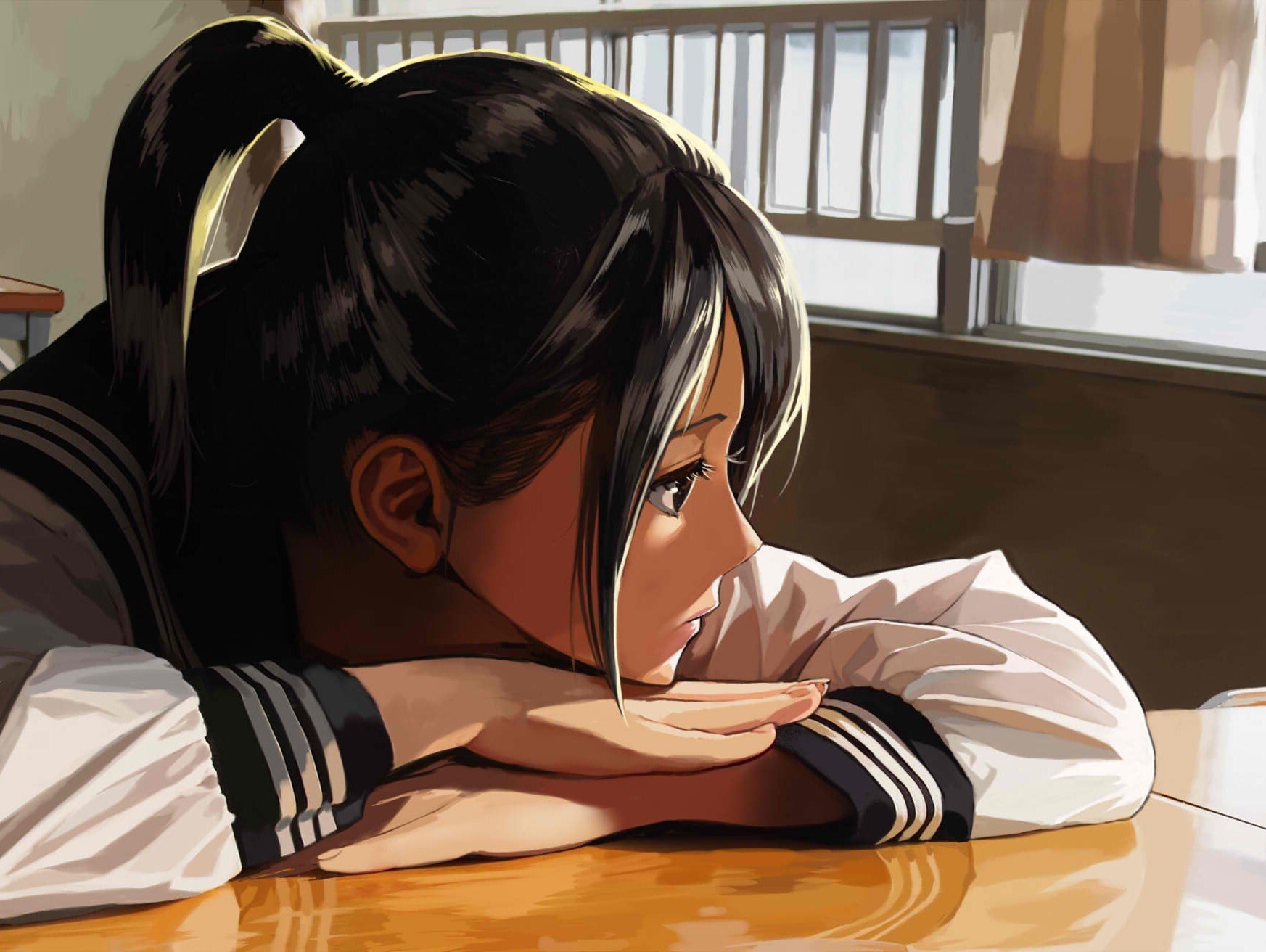 kj girl sad school sailor shizin