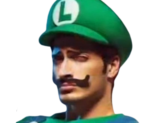 mario luigi rpg sprite italian gibberish nintendo mascotte moupe gigachad peluche cursed