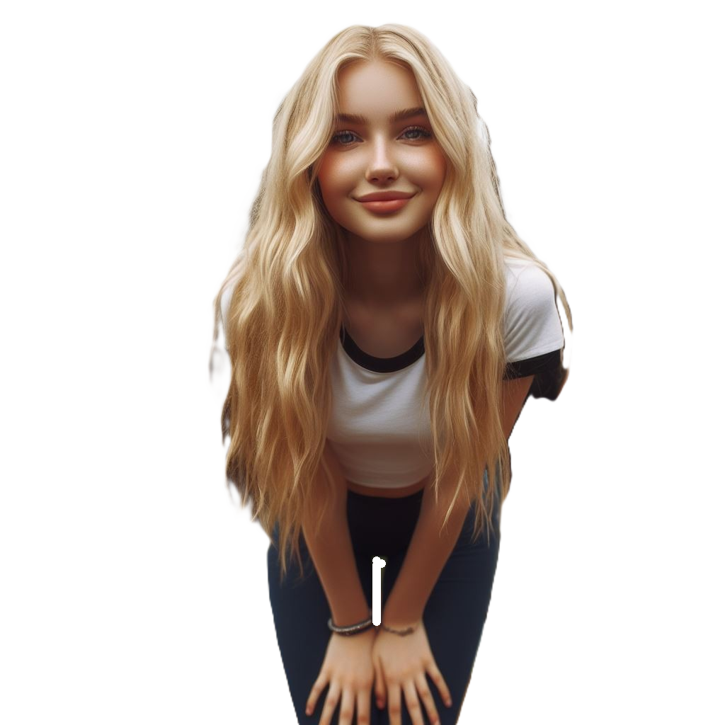 blonde femme meuf ia regard