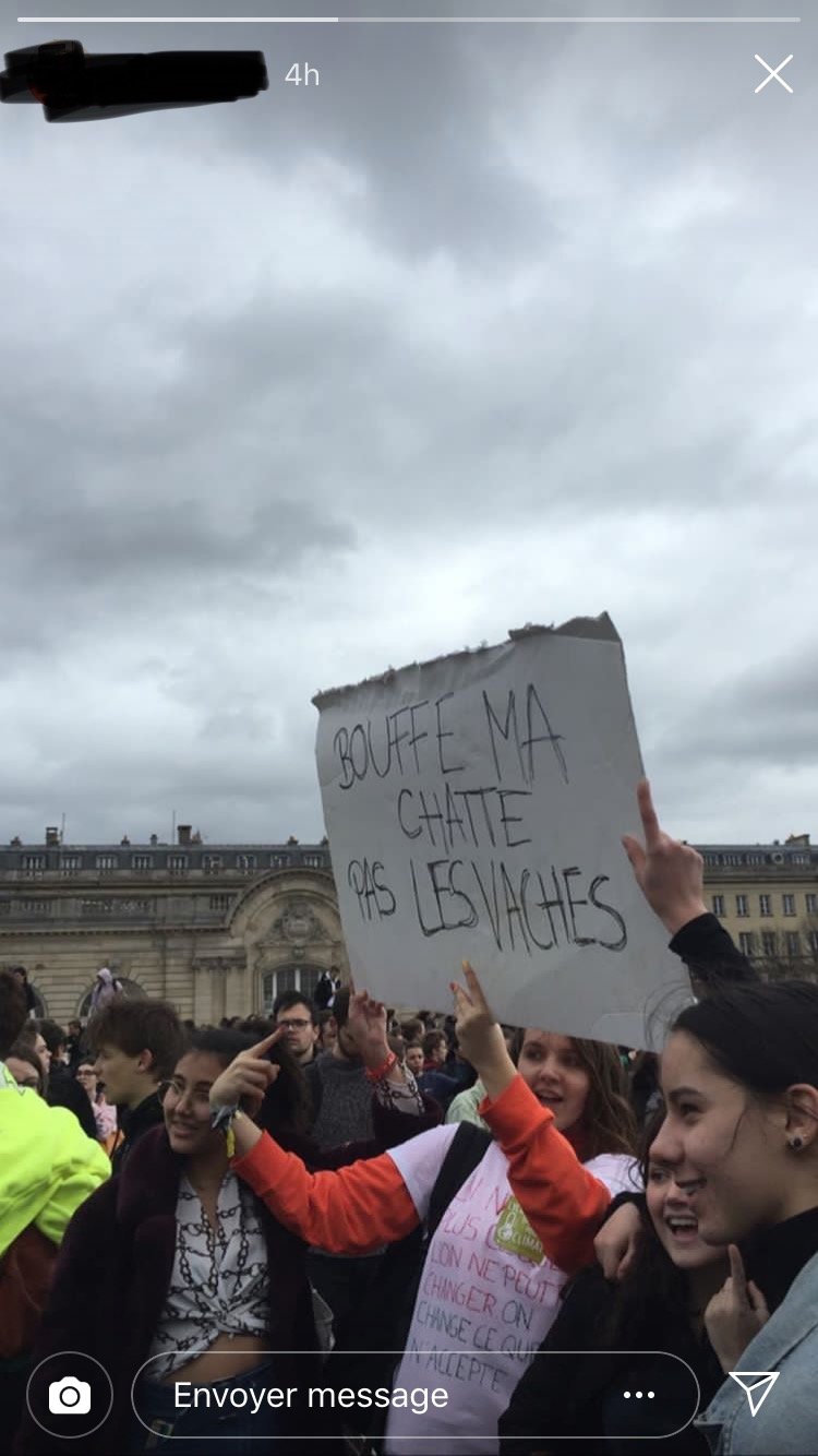teen manif ecolo bouffe femme meuf fille gauchiste bave