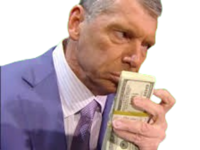 vince mcmahon president wwe renifle sent une liasse de billets odeur argent