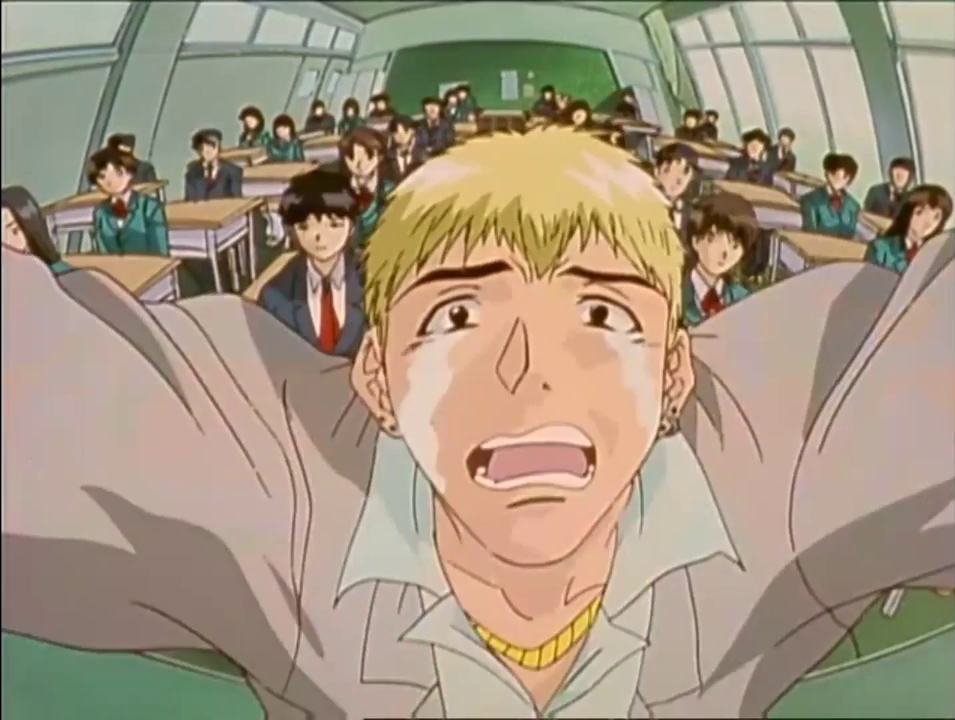 gto onizuka brise brisax briser pourquoi peur degout degouter zinzin zinzolin tare fou pleure larmes