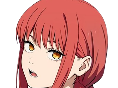 Sticker makima moupe chainsaw man waifu potential eleve chien wouf bark waf rousse anime manga par Dark-63