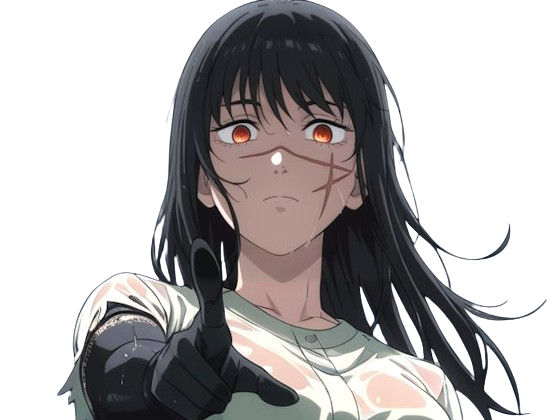 yoru asa mitaka chainsaw man waifu anime manga possedee fille femme cheveux-noirs yeux-rouges