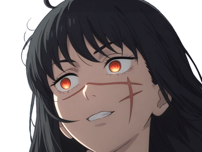 yoru asa mitaka chainsaw man waifu anime manga possedee fille femme cheveux-noirs yeux-rouges