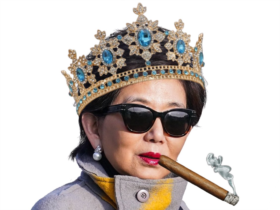 michele michelle kang queen couronne lunettes cigare ol olympique lyonnais