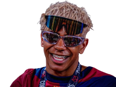 lamine yamal lunettes grimace paz rire narquois provoc double teinture appareil moche troll