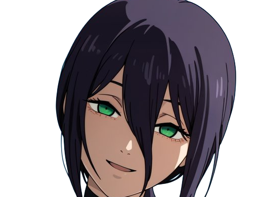 reze lady hybride femme fille waifu manga anime chainsaw man chainsawman yeux-verts cheveux-violets