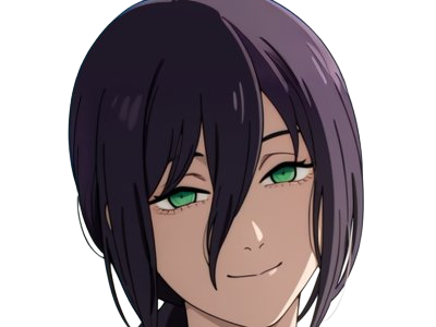 reze lady hybride femme fille waifu manga anime chainsaw man chainsawman yeux-verts cheveux-violets