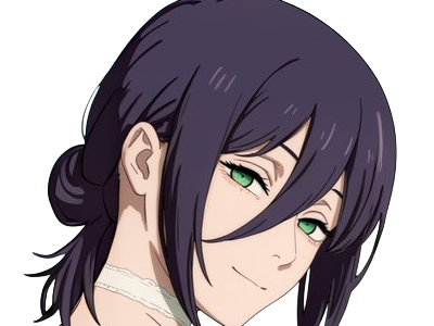 reze lady hybride femme fille waifu manga anime chainsaw man chainsawman yeux-verts cheveux-violets