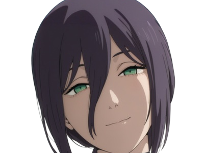 reze lady hybride femme fille waifu manga anime chainsaw man chainsawman yeux-verts cheveux-violets