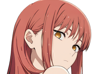 Sticker makima moupe chainsaw man waifu potential eleve chien wouf bark waf rousse anime manga par Dark-63