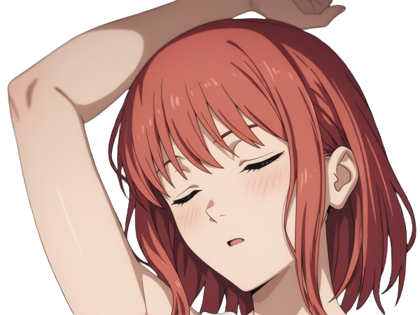 Sticker makima moupe chainsaw man waifu potential eleve chien wouf bark waf rousse anime manga par Dark-63