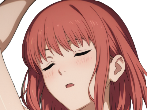 Sticker makima moupe chainsaw man waifu potential eleve chien wouf bark waf rousse anime manga par Dark-63