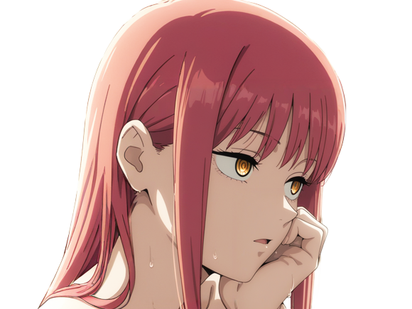 Sticker makima moupe chainsaw man waifu potential eleve chien wouf bark waf rousse anime manga par Dark-63