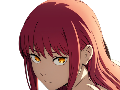 Sticker makima moupe chainsaw man waifu potential eleve chien wouf bark waf rousse anime manga par Dark-63