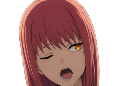 Sticker makima moupe chainsaw man waifu potential eleve chien wouf bark waf rousse anime manga par Dark-63
