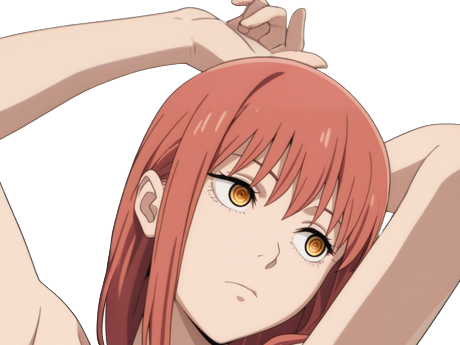 Sticker makima moupe chainsaw man waifu potential eleve chien wouf bark waf rousse anime manga par Dark-63