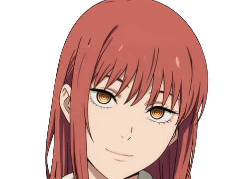 Sticker makima moupe chainsaw man waifu potential eleve chien wouf bark waf rousse anime manga par Dark-63