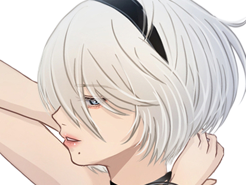 Sticker 2b moupe sans bandeau nier automata morgane waifu robot androide par Dark-63