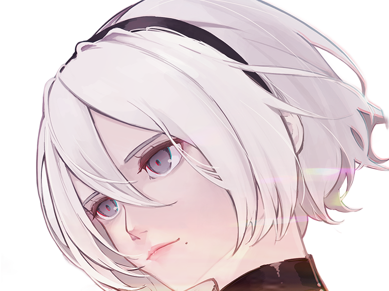 Sticker 2b moupe sans bandeau nier automata morgane waifu robot androide par Dark-63