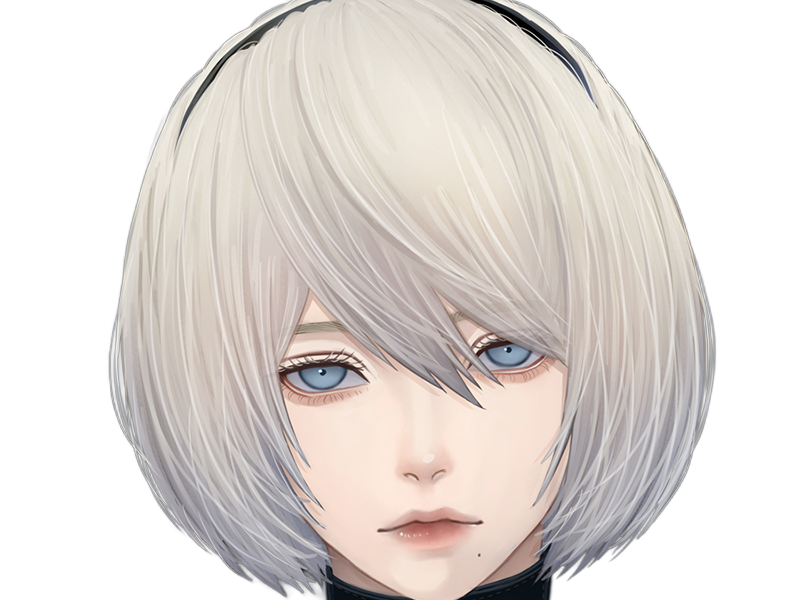 Sticker 2b moupe sans bandeau nier automata morgane waifu robot androide par Dark-63