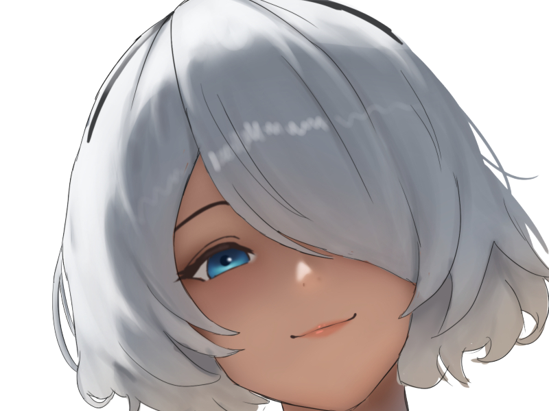Sticker 2b moupe sans bandeau nier automata morgane waifu robot androide par Dark-63