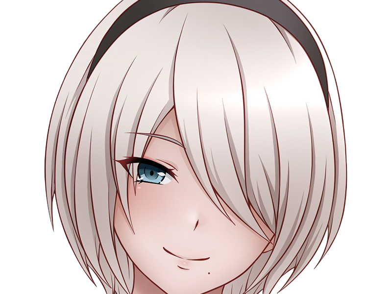 Sticker 2b moupe sans bandeau nier automata morgane waifu robot androide par Dark-63