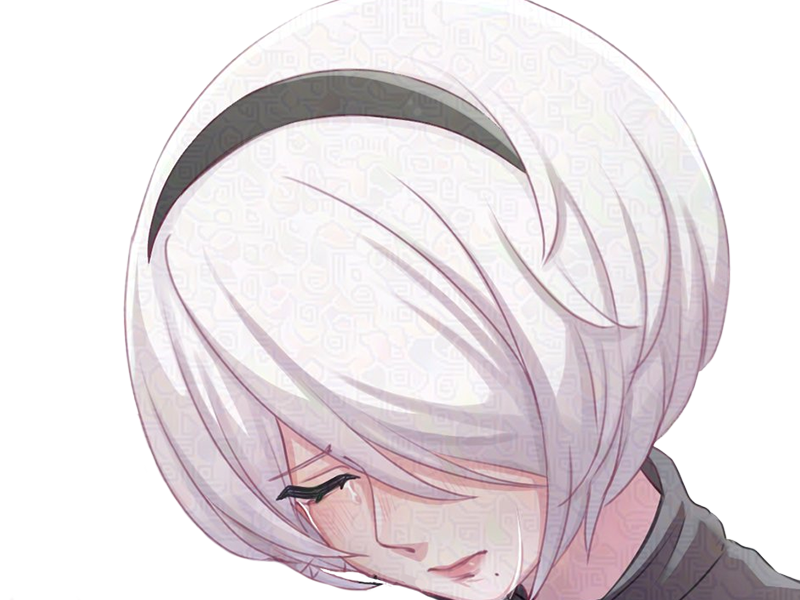 Sticker 2b moupe sans bandeau nier automata morgane waifu robot androide par Dark-63