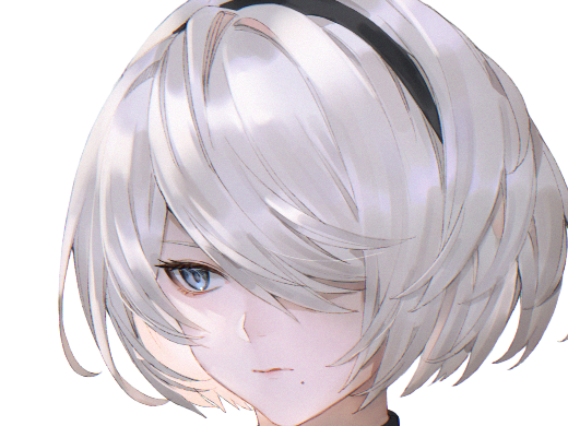 Sticker 2b moupe sans bandeau nier automata morgane waifu robot androide par Dark-63