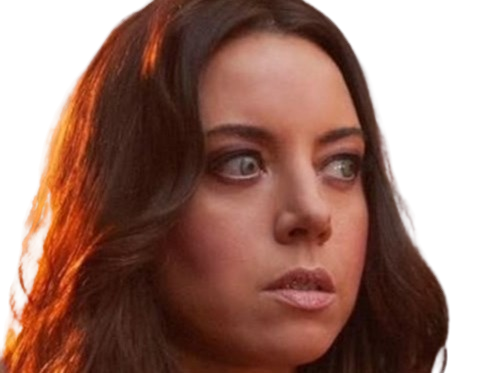 aubrey plaza actrice americaine femme brune trentaine trentenaire peau mat