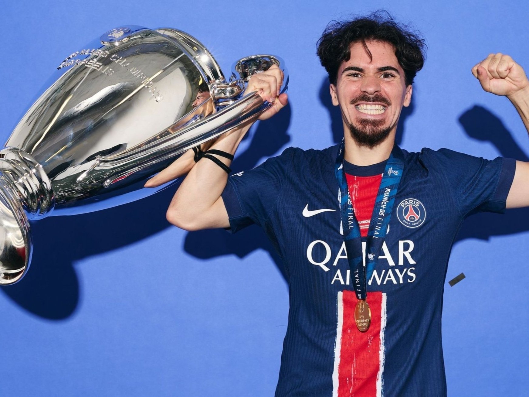 vitinha viti psg paris saint germain portugal ldc ligue des champions 2025 victoire content happy