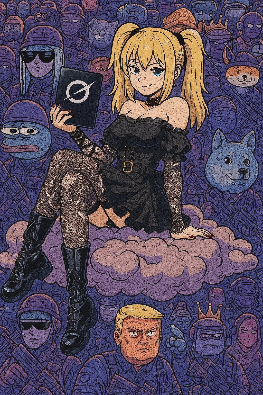 ani grok companion memecoin dogecoin pepe ia elon musk anisol solana crypto queen waifu doge