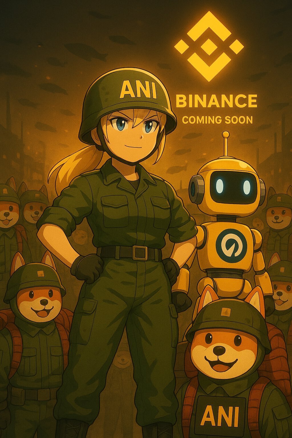 ani grok companion memecoin dogecoin pepe ia elon musk anisol solana crypto queen waifu doge