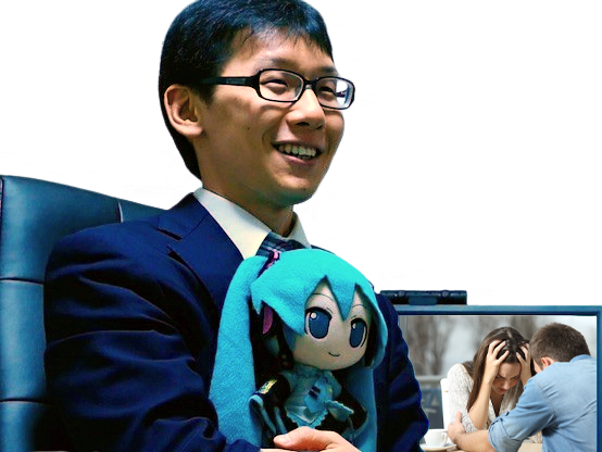 akihiko kondo hatsune miku japonaise kikoojap waifu ecran sourire tromperie moqueur selection naturelle fauteuil
