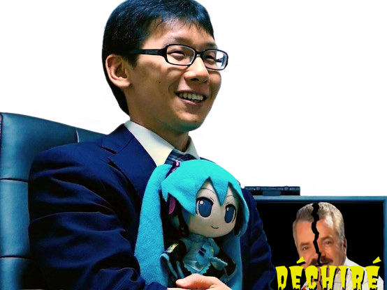 akihiko kondo hatsune miku japonaise kikoojap waifu ecran sourire moqueur stopcensure brise dechire fauteuil