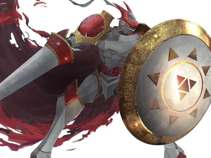 dukemon gallantmon digimon digimonstre garde royale royal knights niveau mega type virus chevaliers tamers savers