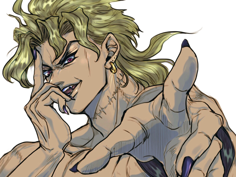 dio brando vampire jojos bizarre adventure jojo anime manga blond antagoniste muda zawarudo moupe