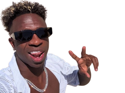 vinicius jr vini viniciusjr vinijr lunettes soleil peace paz colier bijoux langue cartier flow bresil