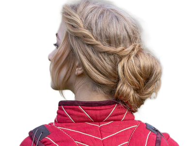 kayle femme jolie chevalier armure cheveuxblonds yeuxmarrons vingtenaire vingtaine cosplay fic vlt kalos-sud sasha heller