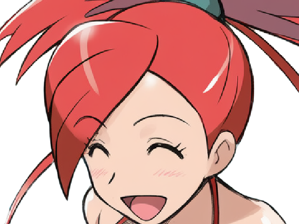 Sticker adriane asuna flannery pkm jeu manga anime femme waifu championne arene vermilava hoenn 3g feu par Dark-63