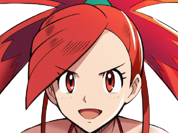 adriane asuna flannery pkm jeu manga anime femme waifu championne arene vermilava hoenn 3g feu